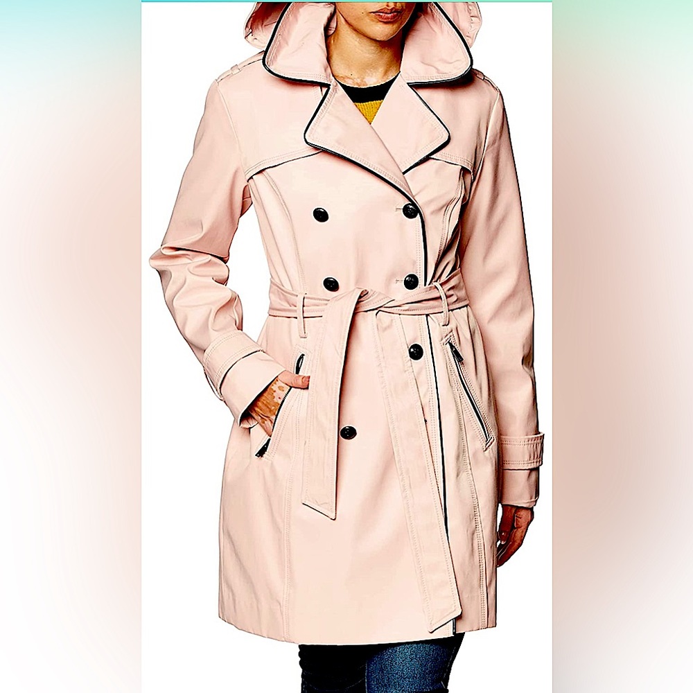 Fabulous Guess trenchcoat! NWOT Stylish/sleek belted trench-coat in blush pink